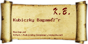Kubiczky Bagamér névjegykártya